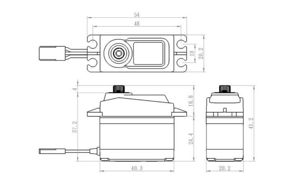 Standard Servo SA-1258TG+ 12 kg, 0.08 s, DigitalDigitalservo mit Softstart und kugelgelagertem Metallgetriebe (Titan & Aluminium)