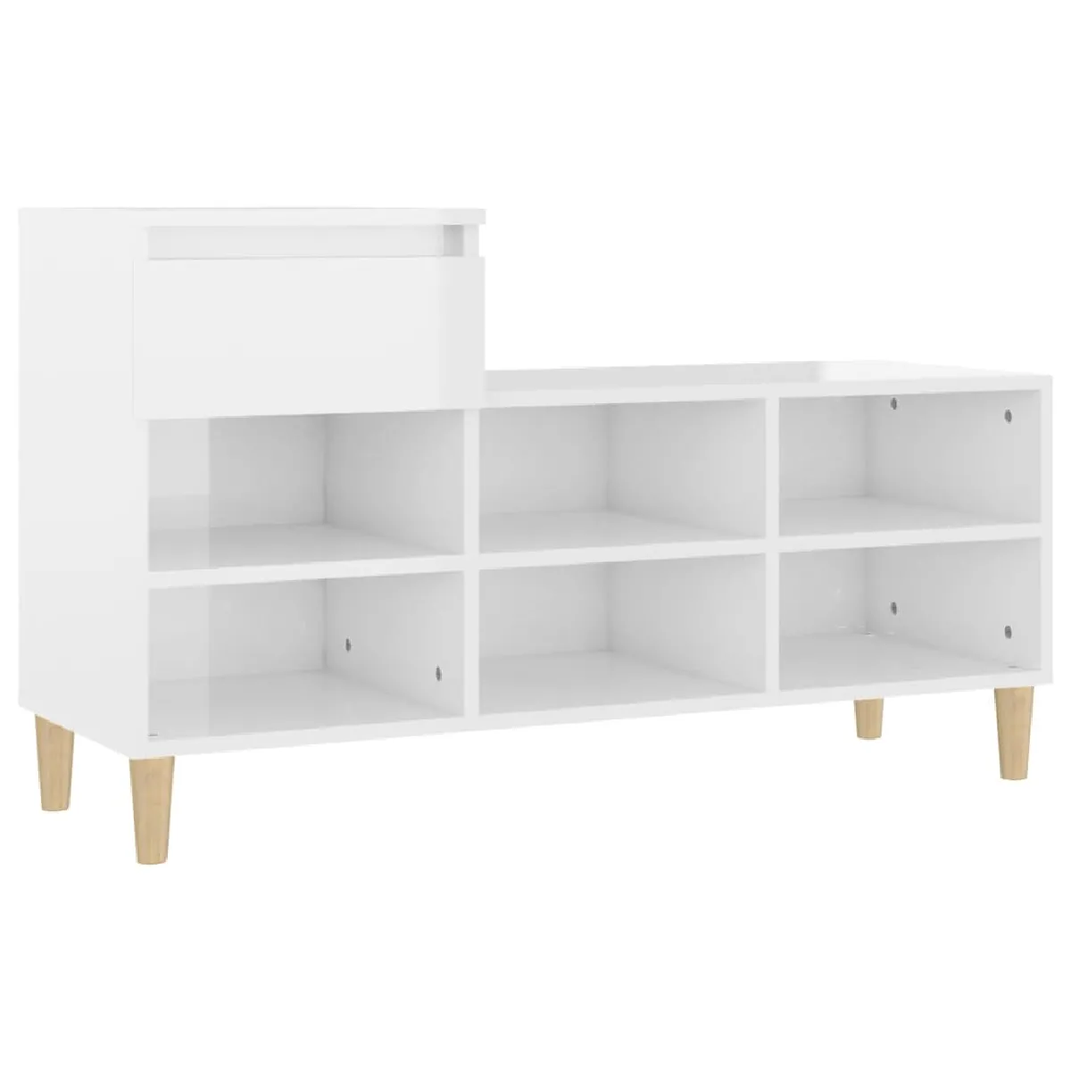 vidaXL Armoire à chaussure Blanc brillant 102x36x60 cm