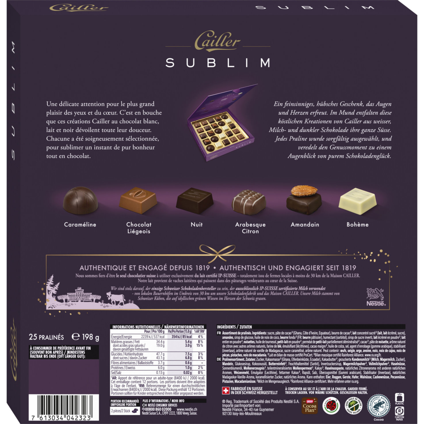 Cailler Sublim Le Coffret Pralinen
