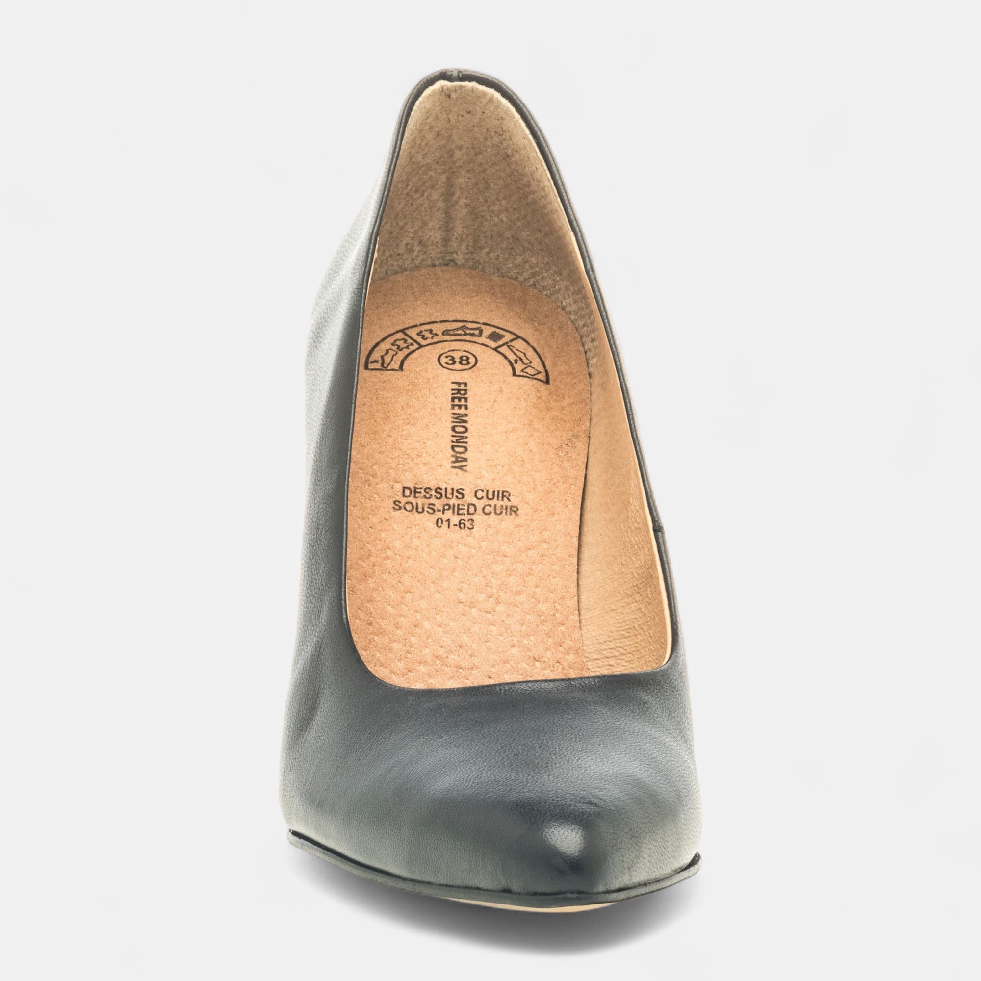Escarpins à talon Femme en cuir noir