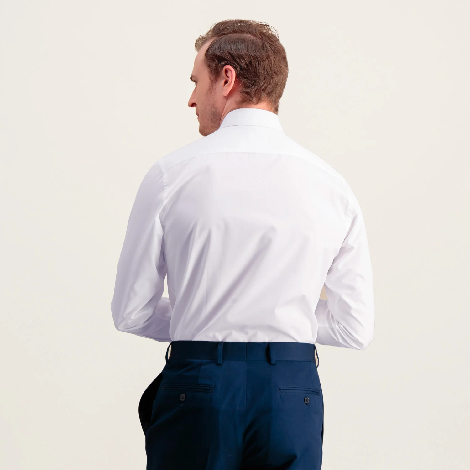 White double-twisted poplin shirt