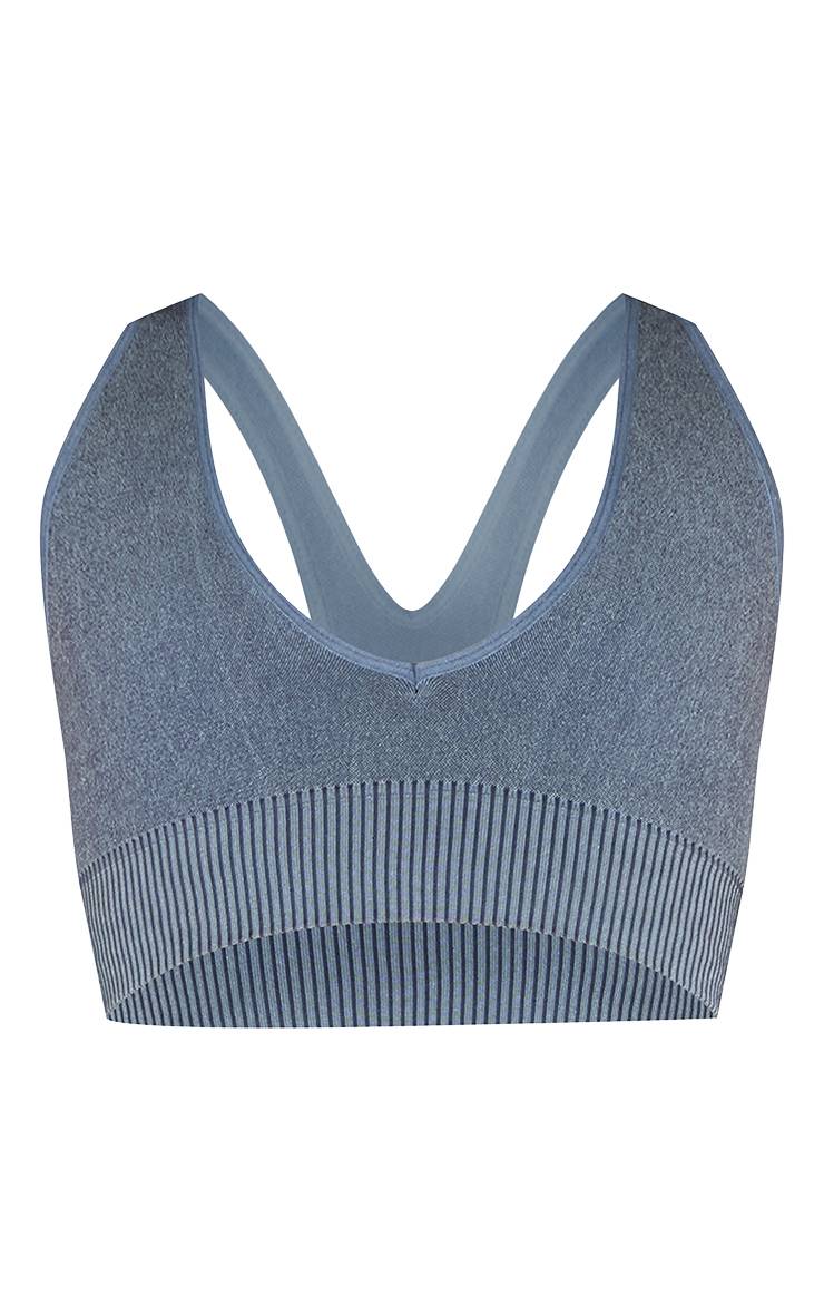 Brassière De Sport Sans Couture Côtelée