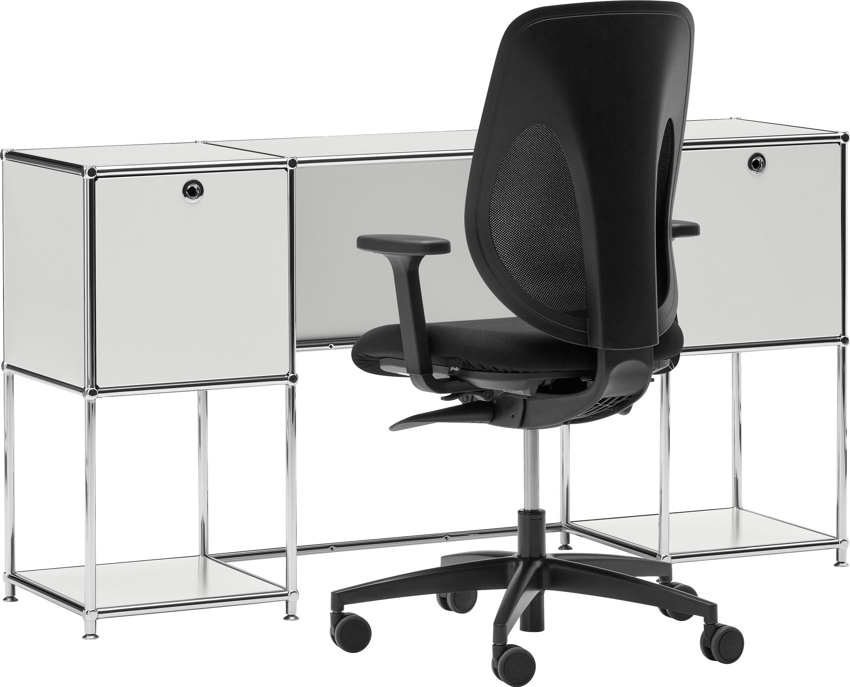 FLEXCUBE Schreibtisch - Hellgrau / B: 152.0 cm x T: 40.0 cm x H: 80.0 cm