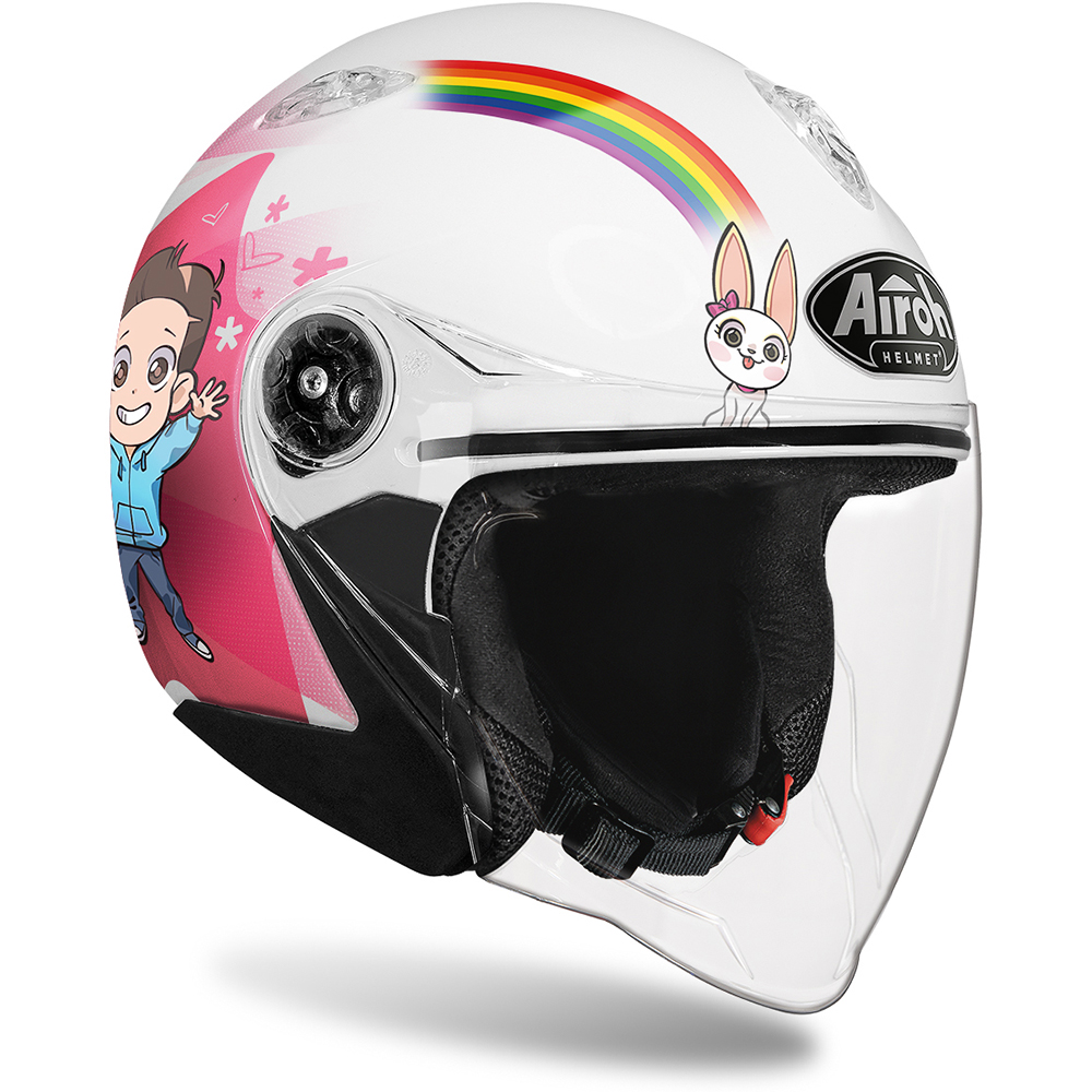 Airoh - Casque enfant Mr Jet Me Contro Te Blanc brillant / Multicolore