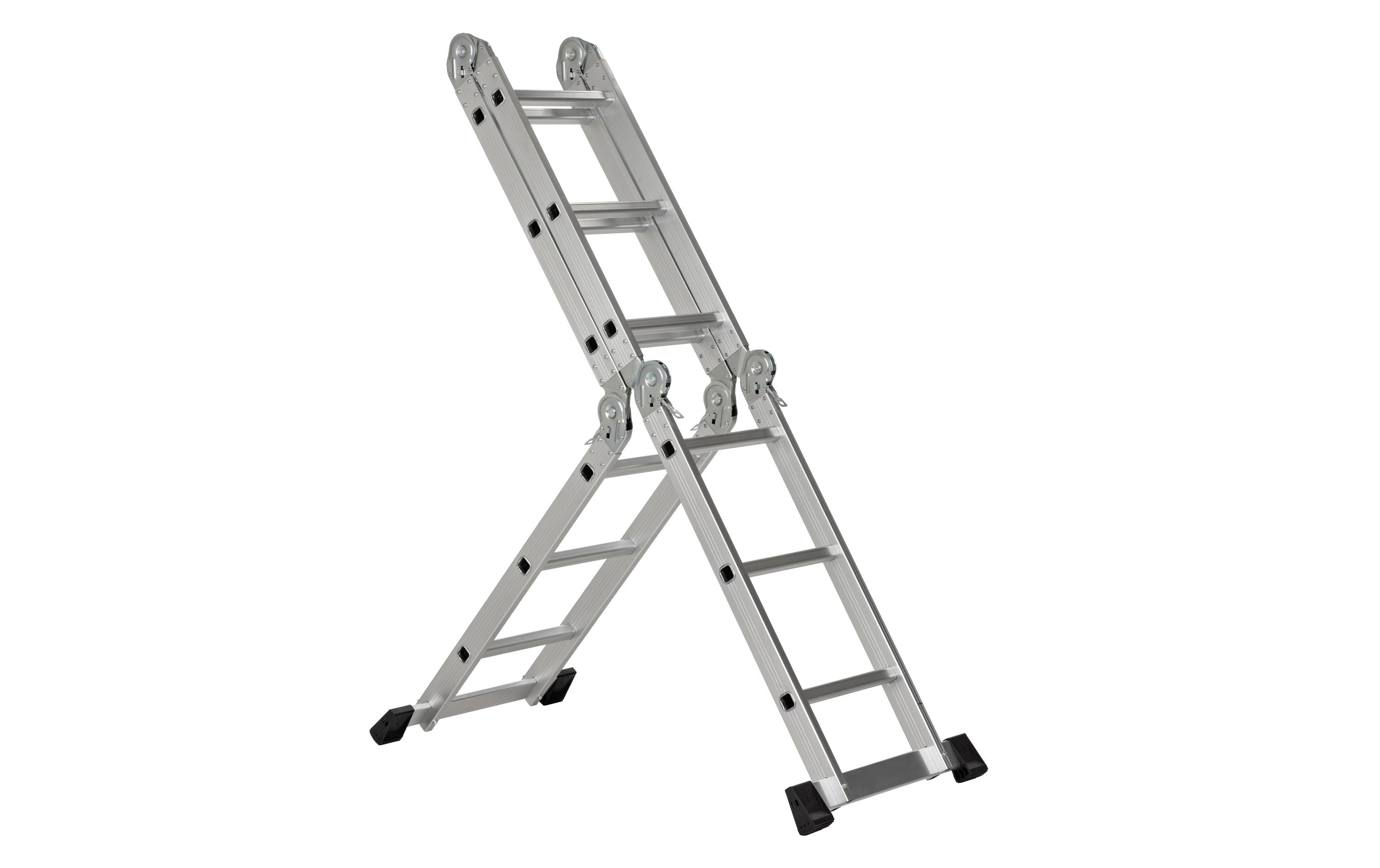 Mehrzweckleiter StepUp 4 x 3 SprossenMultifunktionsleiter aus Aluminium mit zwei Arbeitsplanken