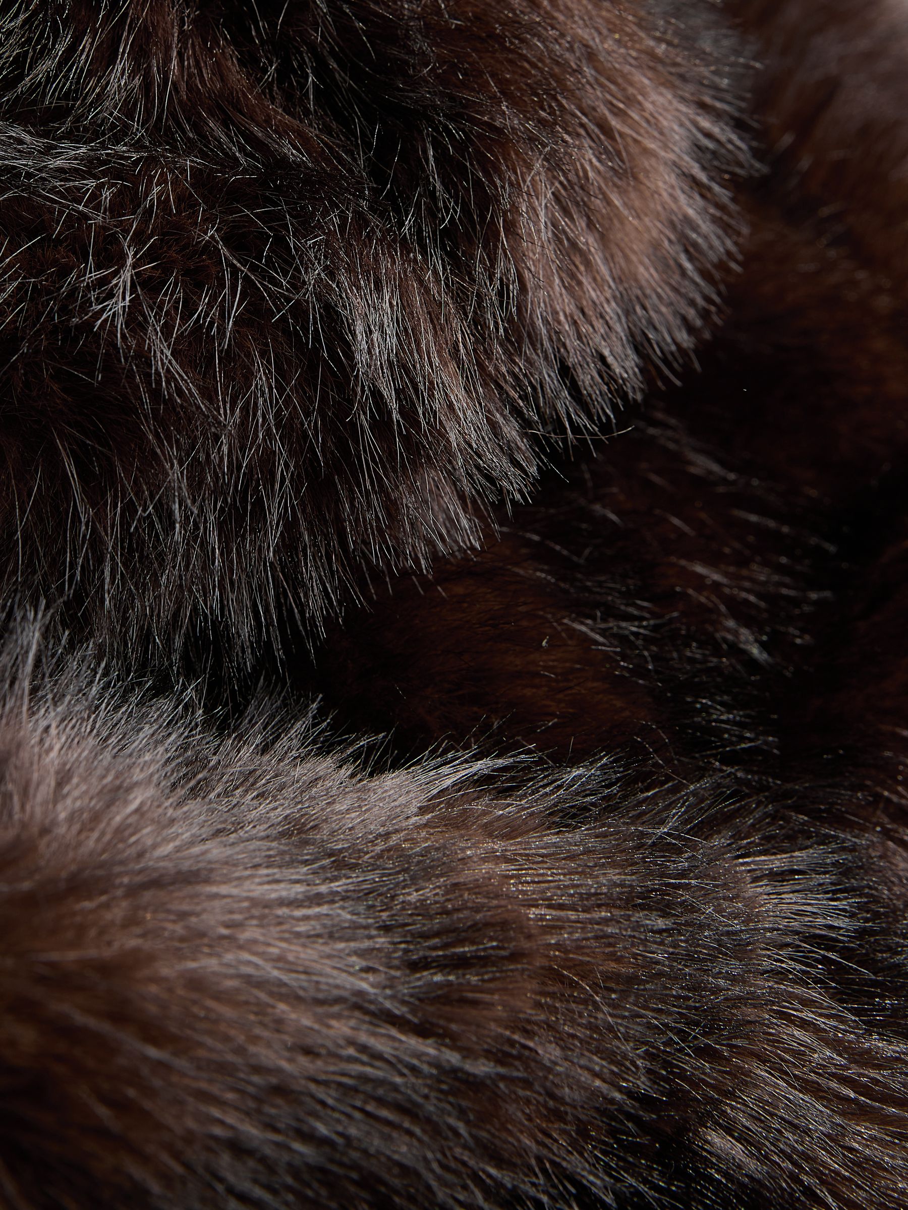 Chocoladebruin - N.Premium Vintage Style Faux Fur Coat