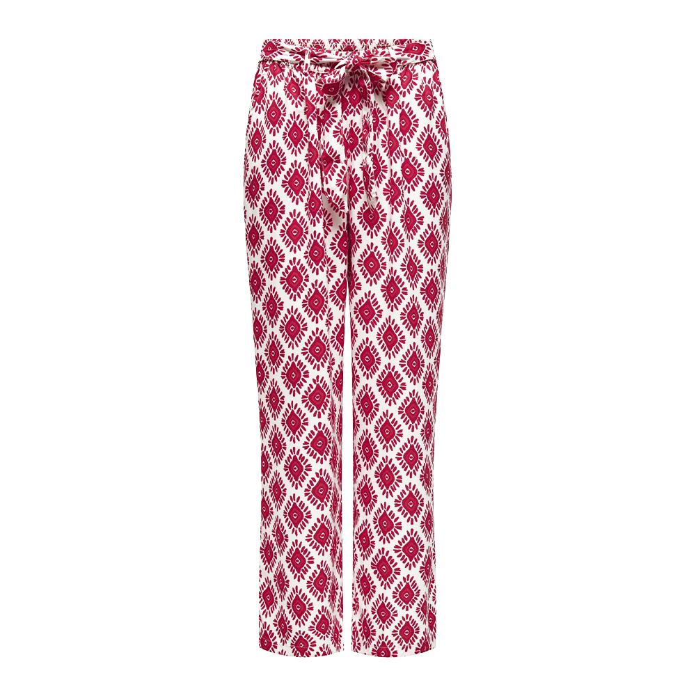 Only Pantalons fluide Blanc/Rose Femme Only Palazzo