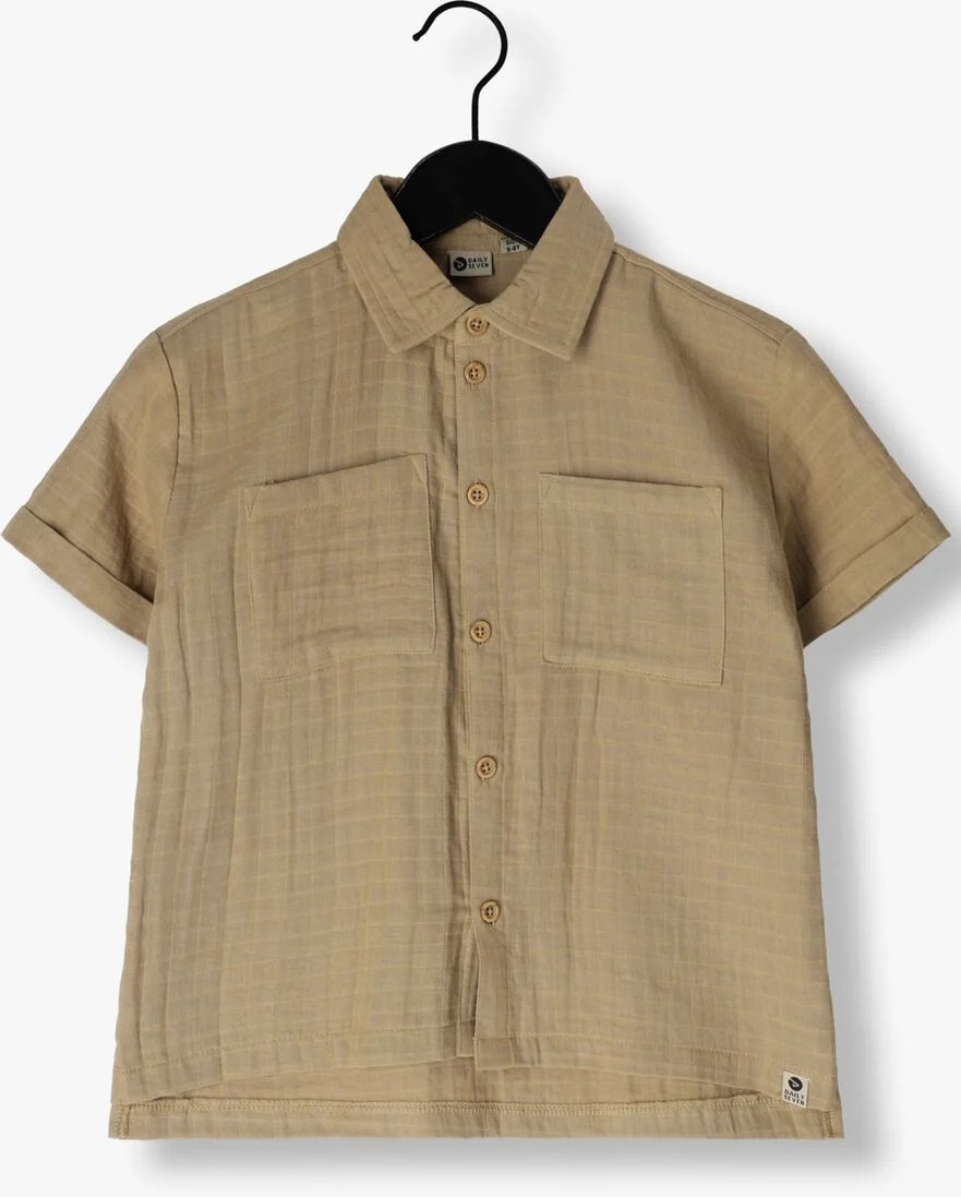 DAILY7 camel daily7 casual overhemd shirt shortsleeve structure