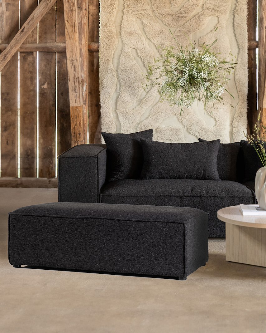 Gillholmen puff Sort boucle, sorte ben