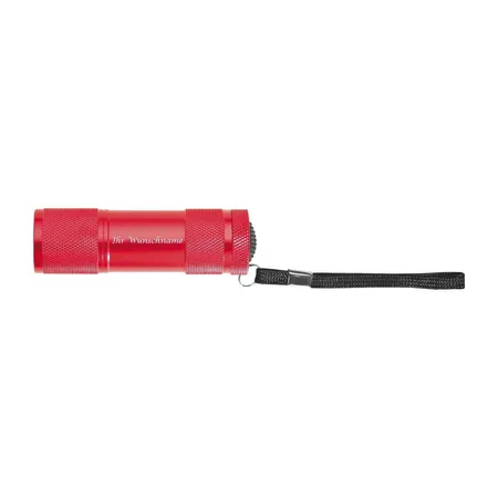 Macma LED Taschenlampe aus Aluminium mit 9 LED, rot