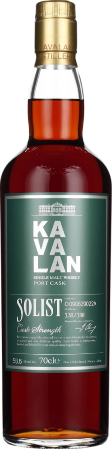 KAVALAN SOLIST PORT SINGLE CASK STRENGTH 70CL