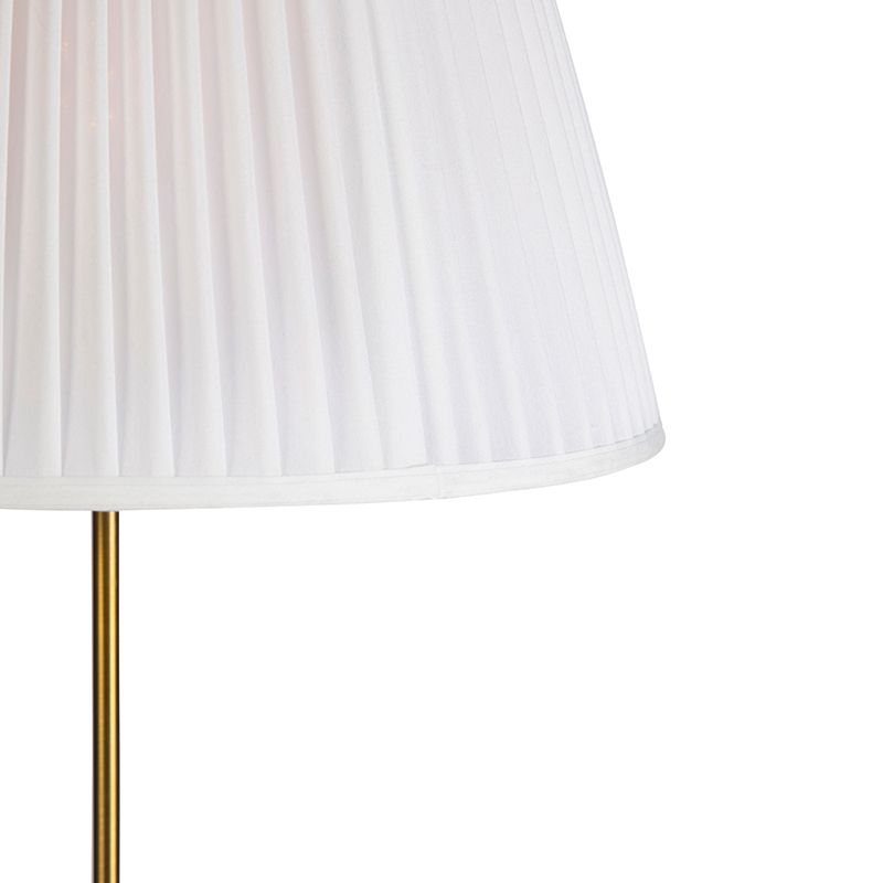 Vloerlamp brons met plisse kap crème 45 cm verstelbaar - Parte