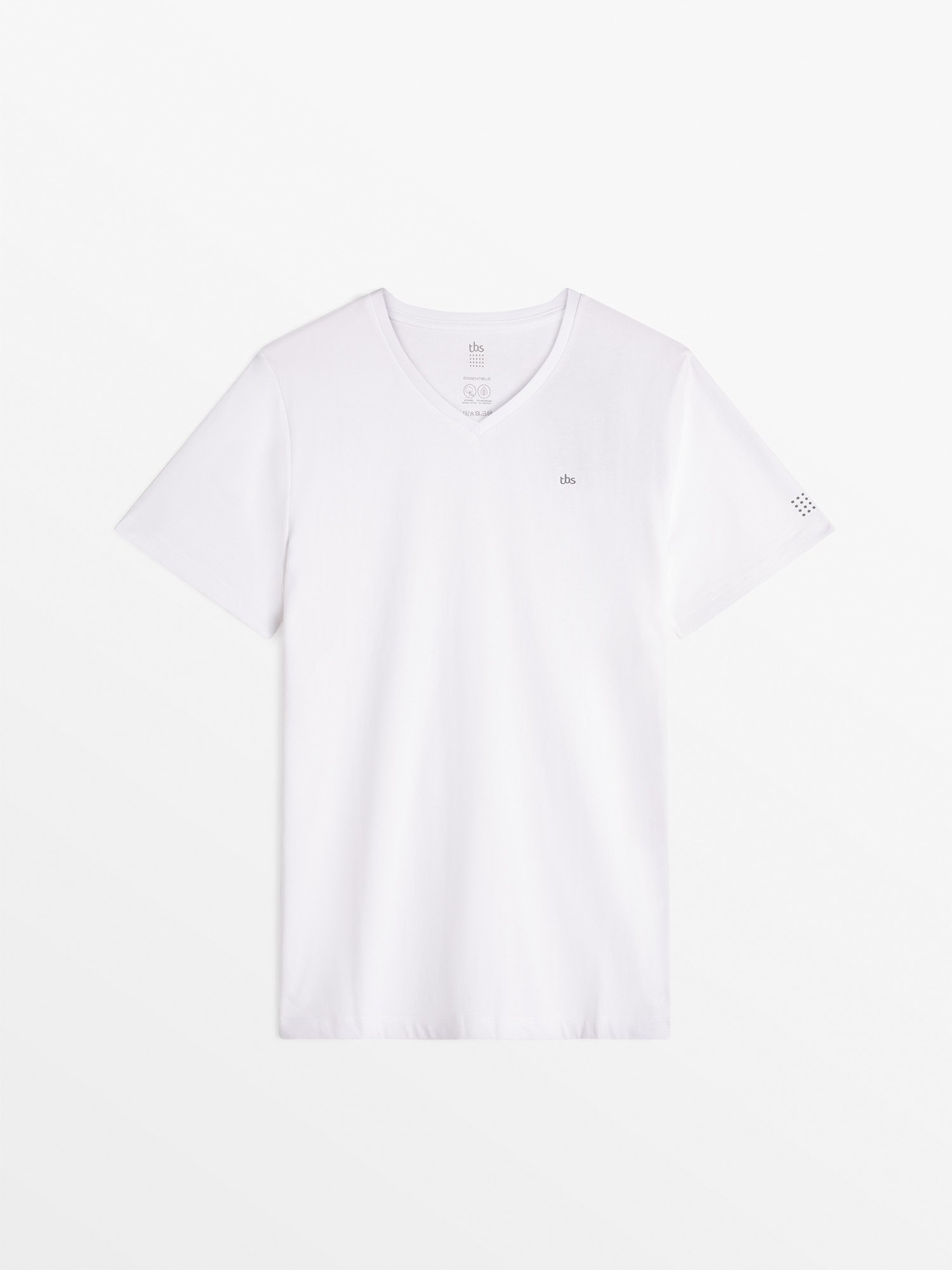 Tee Shirt Homme Col V Blanc