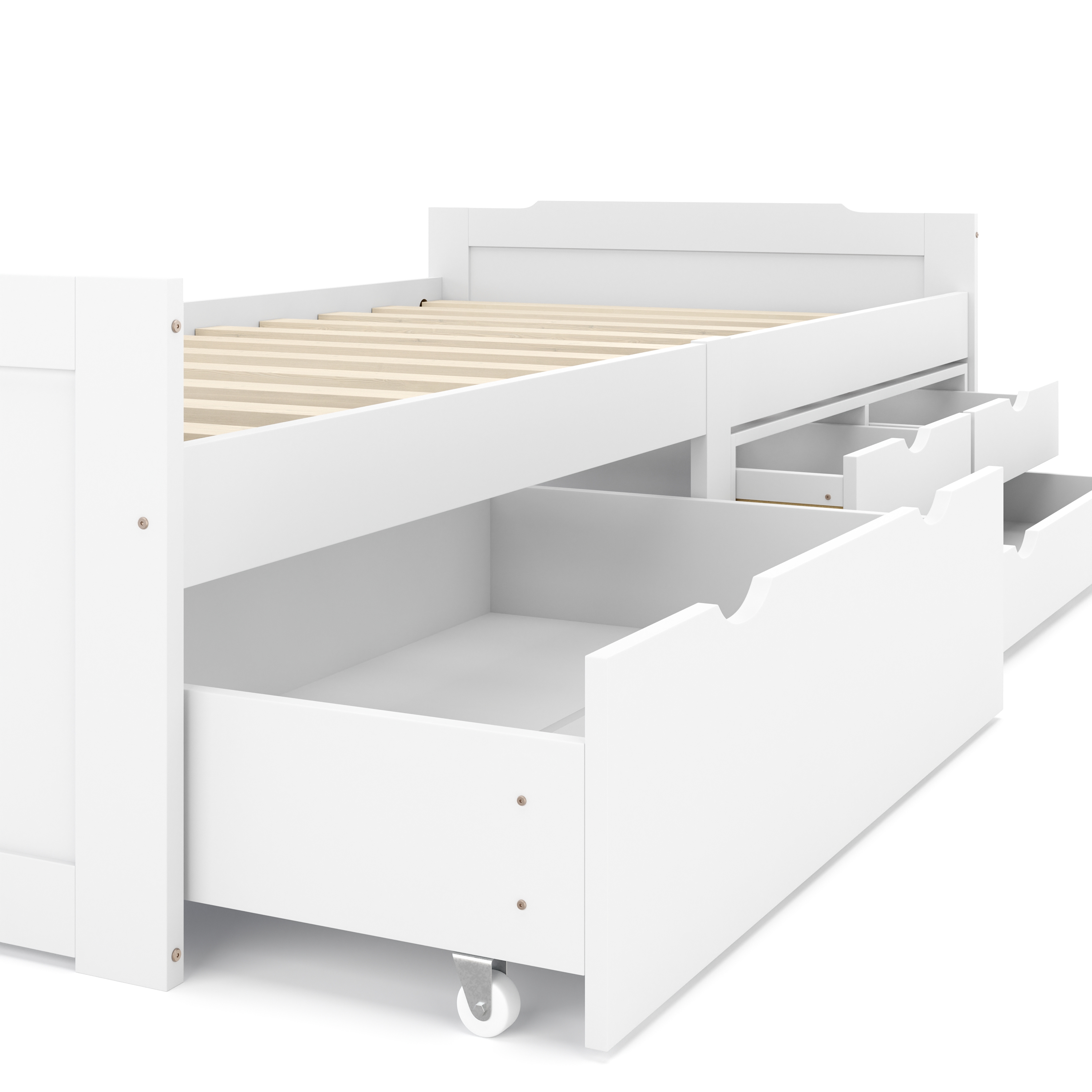 Kinderbett mit Schubladen EMMANUELLE 90 x 200 cm weiss