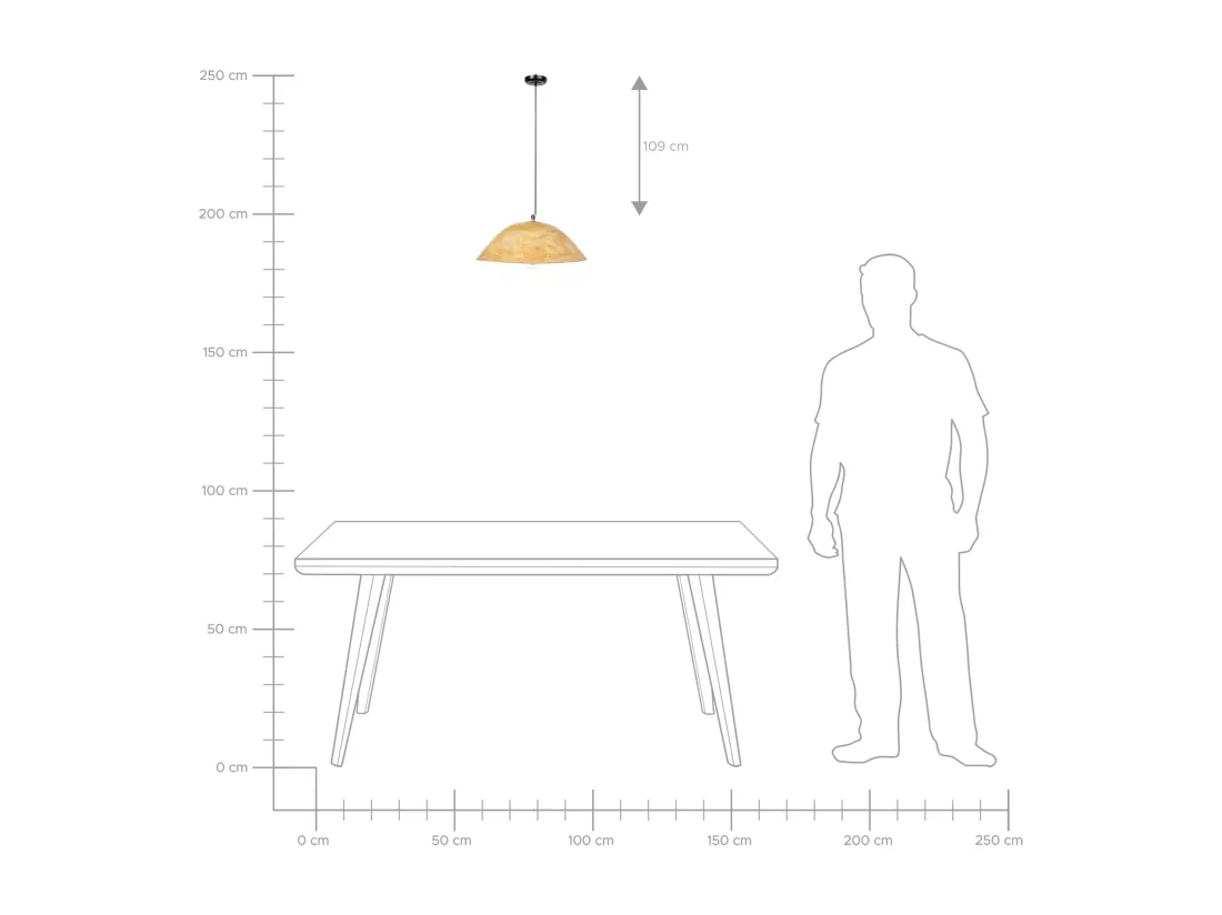 Lampe suspension WAYAMBO Papier-mâché Jaune