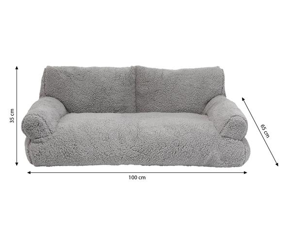 Nobby Plüschsofa Teddy, rechteckig, hellgrau