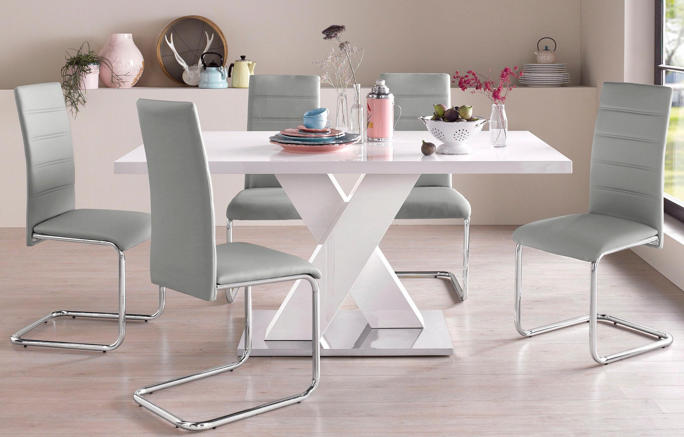 INOSIGN Essgruppe »Bestseller Tischgruppe Speisezimmer Küche« Set, 5 Stk. tlg. bestehend aus 4 Stühlen und 1 Tisch