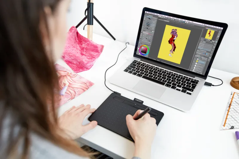 Wacom Intuos S - Digitizer - elektromagnetisk - trådløs, kabling - USB - Sort