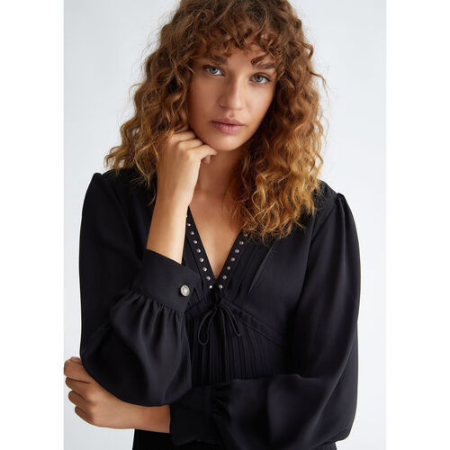 Liu Jo - Vestido a media pierna plisado Negro