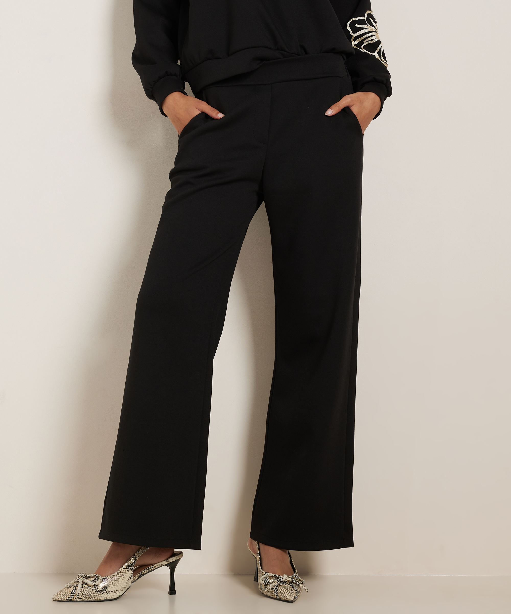 wide fit broek soft jersey
