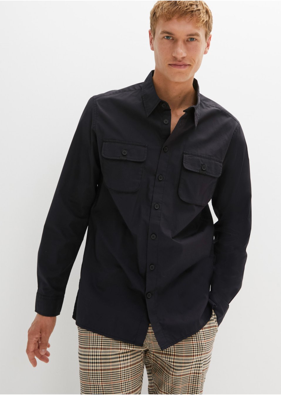Chemise manches longues avec poches à soufflet