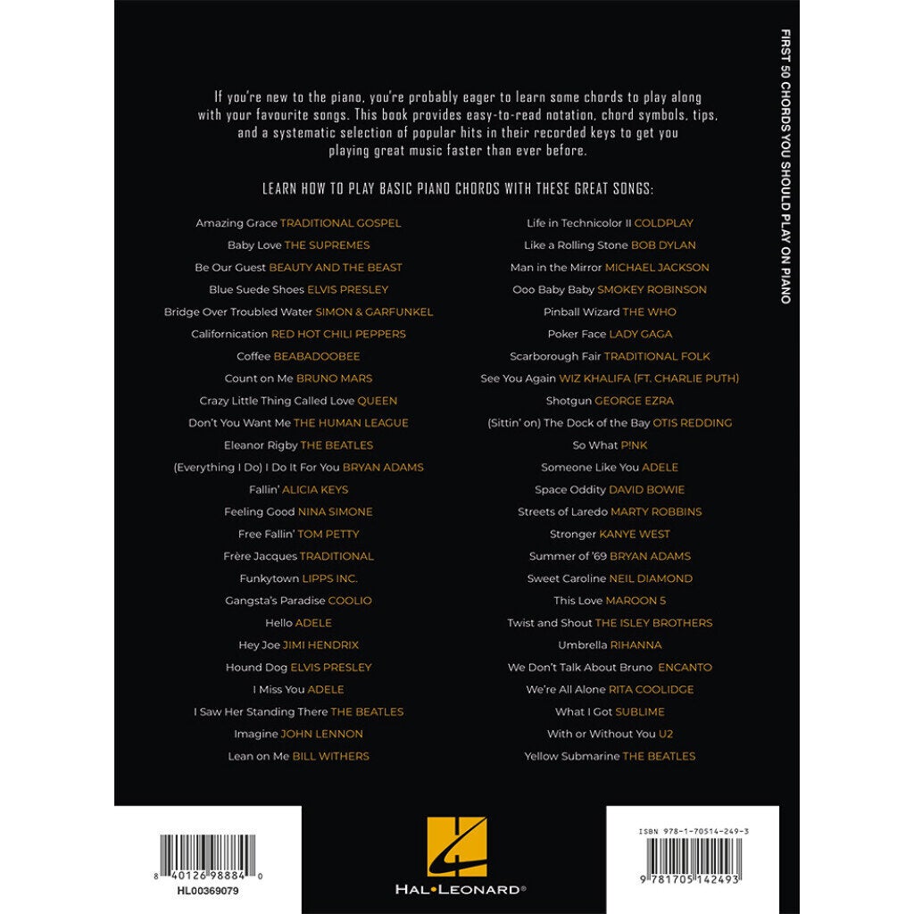 Hal Leonard First 50 Chords You Should Play on Piano