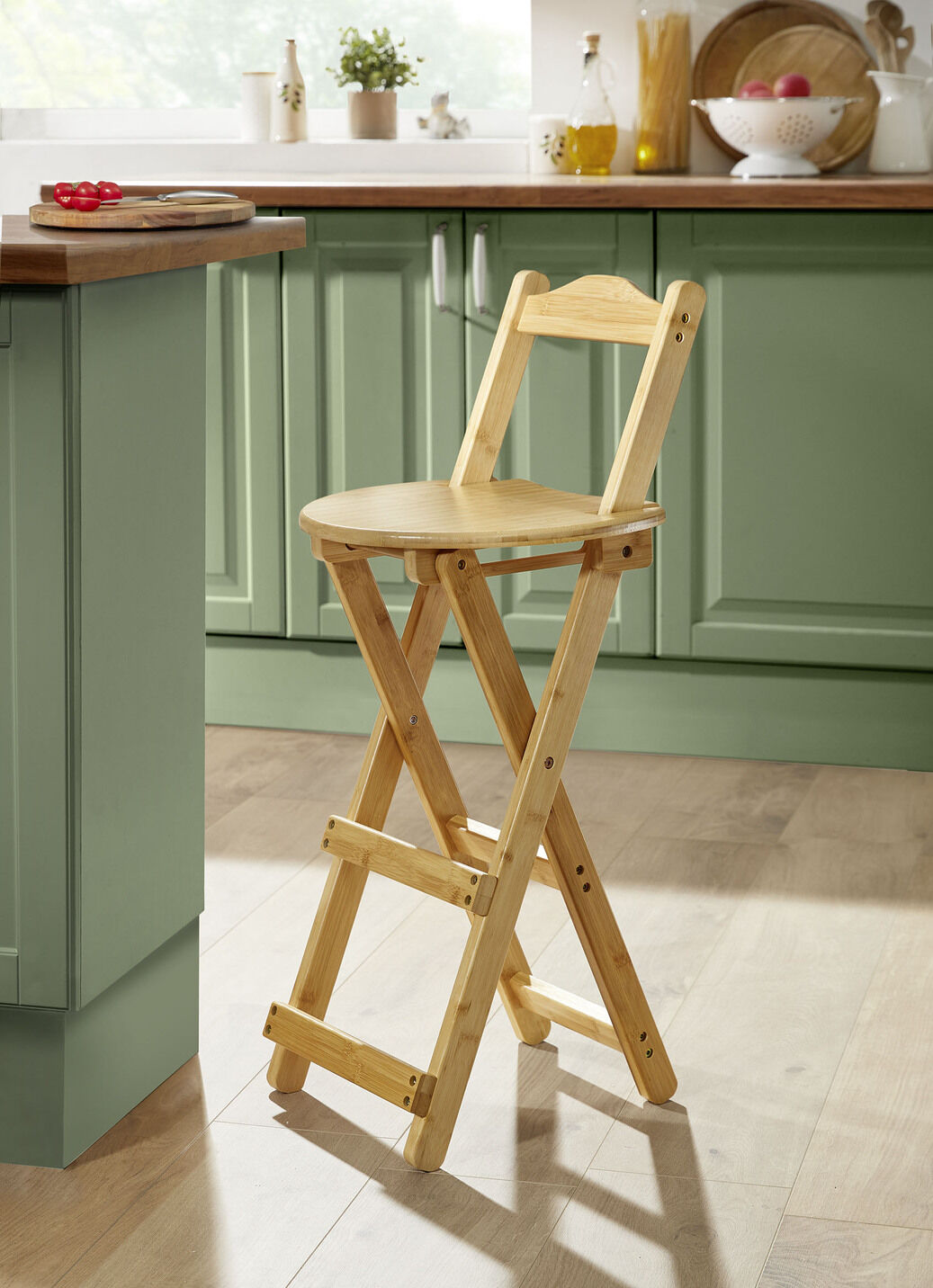 Klapp-Hocker aus Bambus