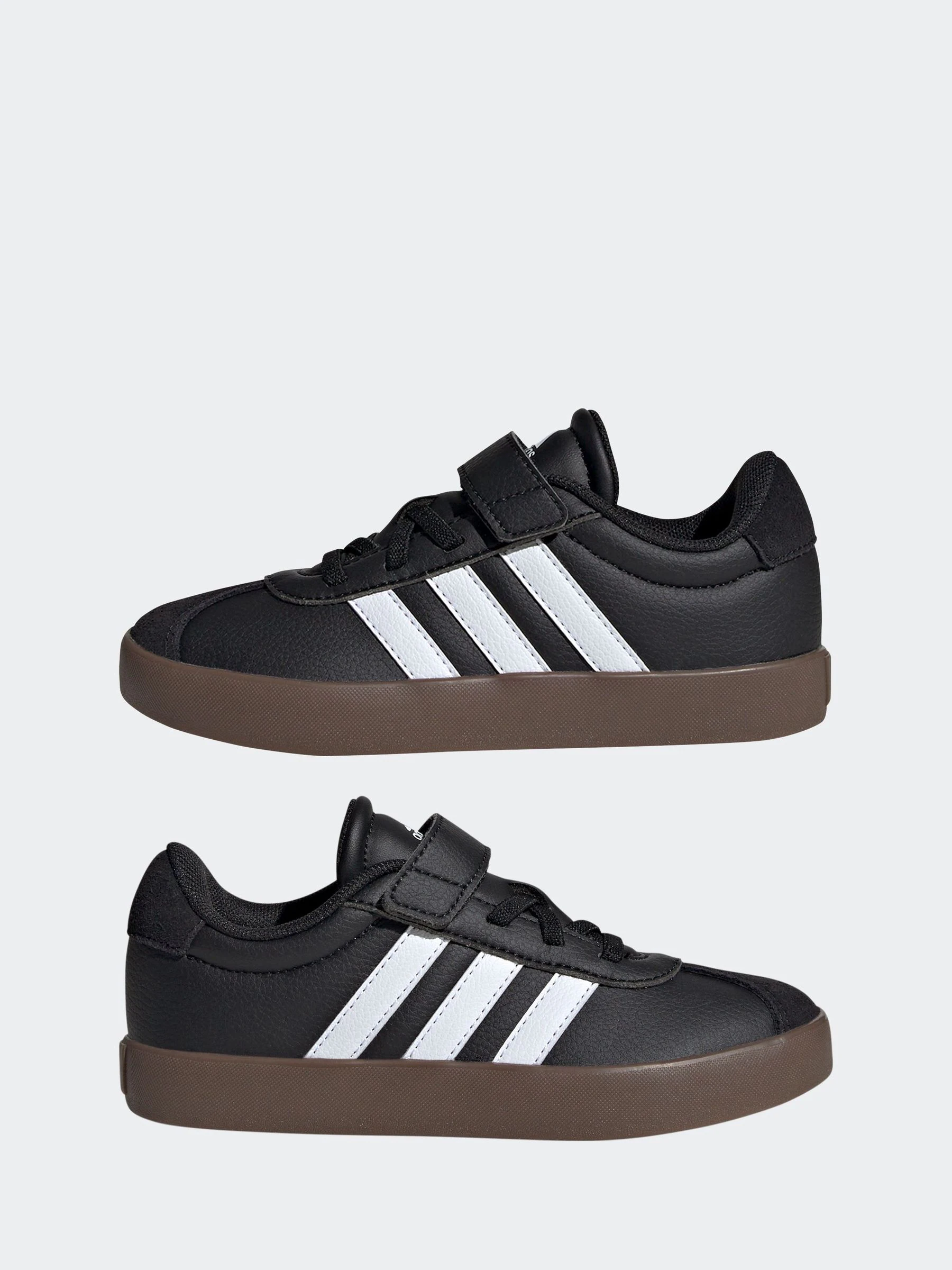 Zwart/bruin - adidas Vl Court 3.0 Hook and Loop sneakers voor kinderen