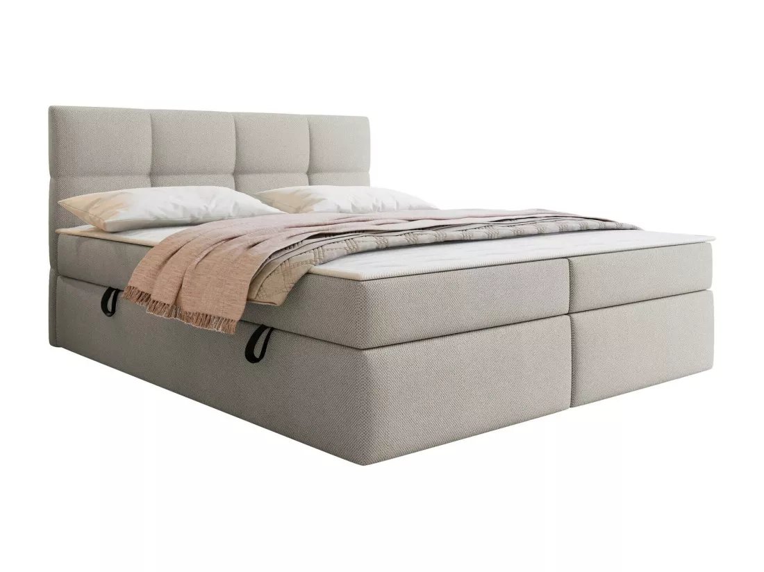 Lit continental ComfiDream 187, Double, Continental, Brun clair, 160x200, Tapisserie,