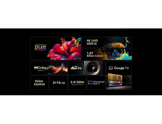 CHIQ - TV QLED 4K 126 cm U50QM8V Google TV, 50 Pouces, 4K, QLED