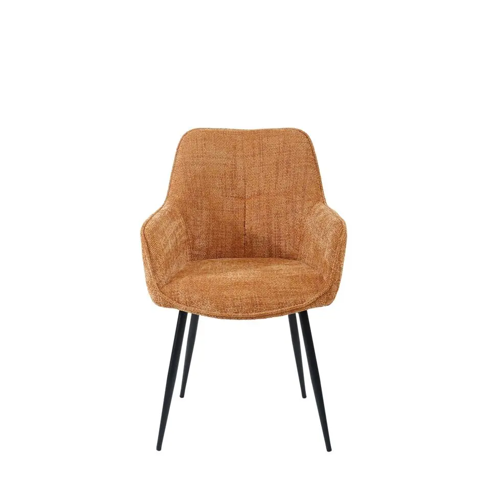Housecraft Living Jez Eetkamerstoelen met armleuning Oranje - Set van 2