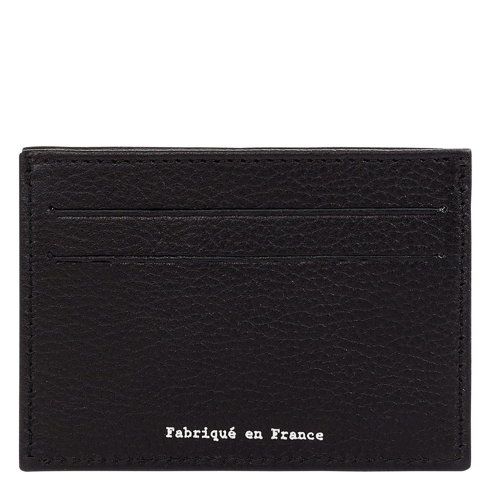 Porte-cartes en cuir grainé | Noir