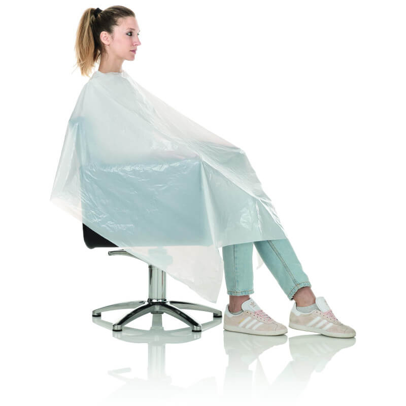 20 peignoirs / capes coiffure extra larges jetables 110*130cm