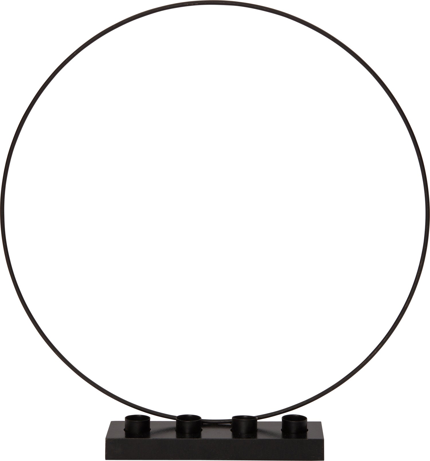 Intratuin kandelaar cirkel op voet 40 x 6 x 42 cm zwart