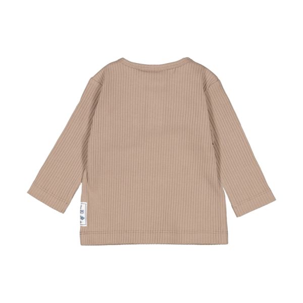 Feetje Longsleeve Rib Shirt - Let's Go! - Maat 56 - Taupe