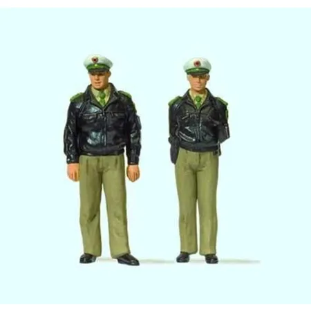 Preiser 63100 Polizisten stehend. Grüne Uni
