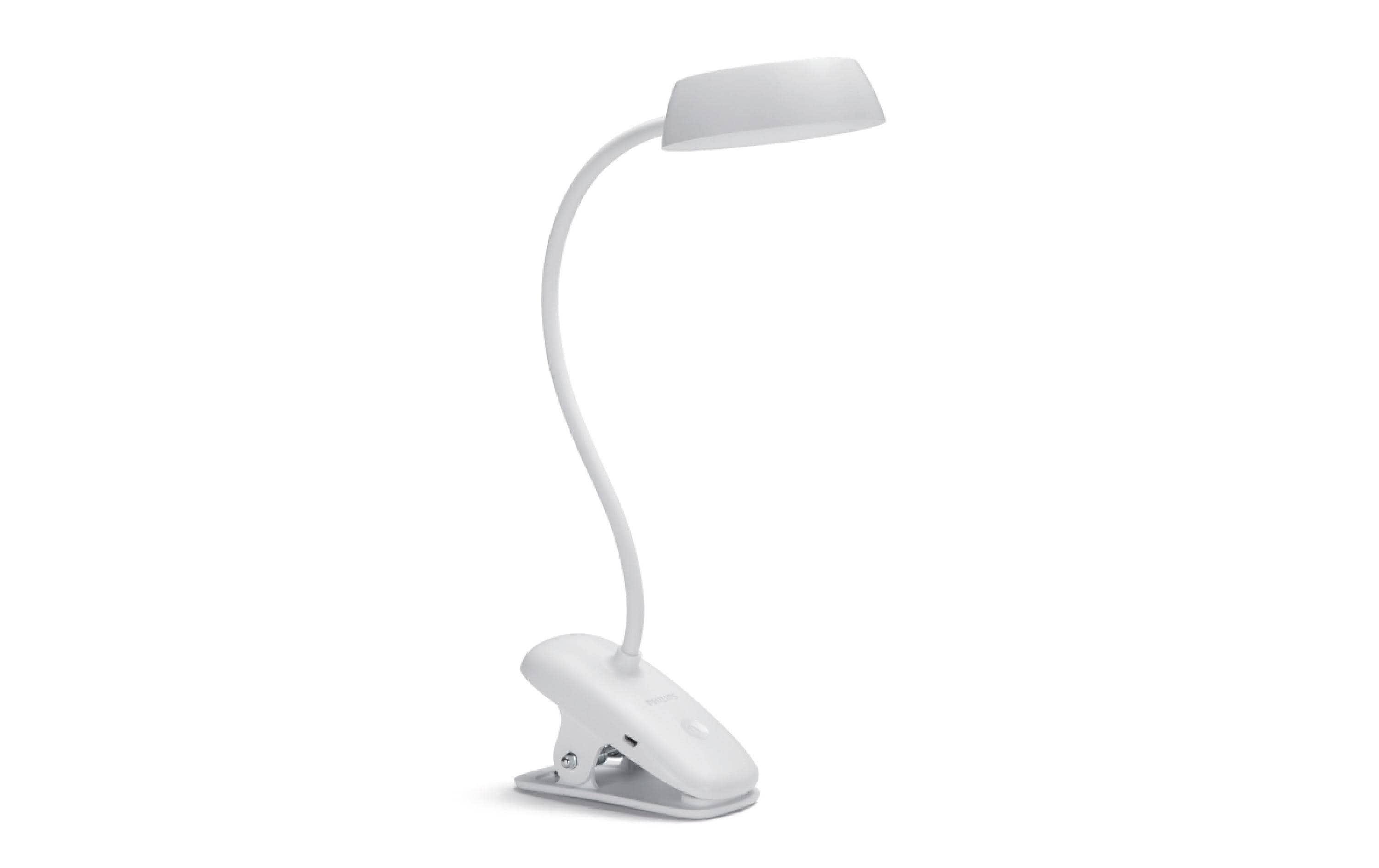 LED Schreibtischleuchte Donutclip, 2.3W, 4000K, USB, weissSchreibtischlampe mit LED-Beleuchtung
