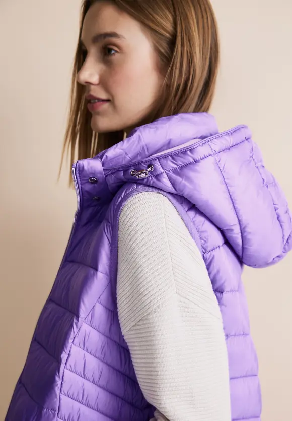 Kapuzen Longweste - shiny lilac