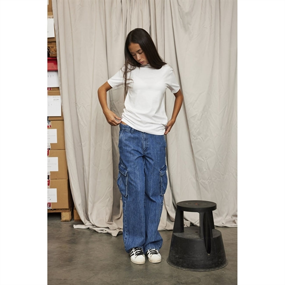 Denim Cargo Bukser Dark Blue Used - HOUNd