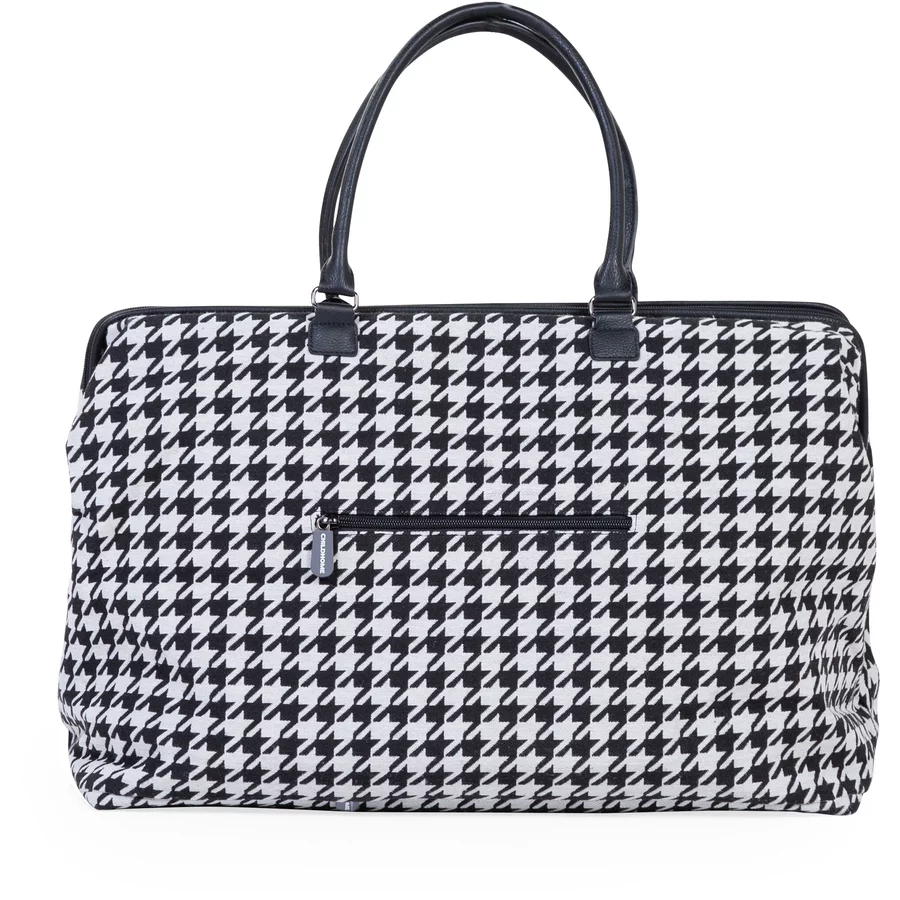 CHILDHOME Wickeltasche Mommy Bag Groß Hahnentritt Schwarz