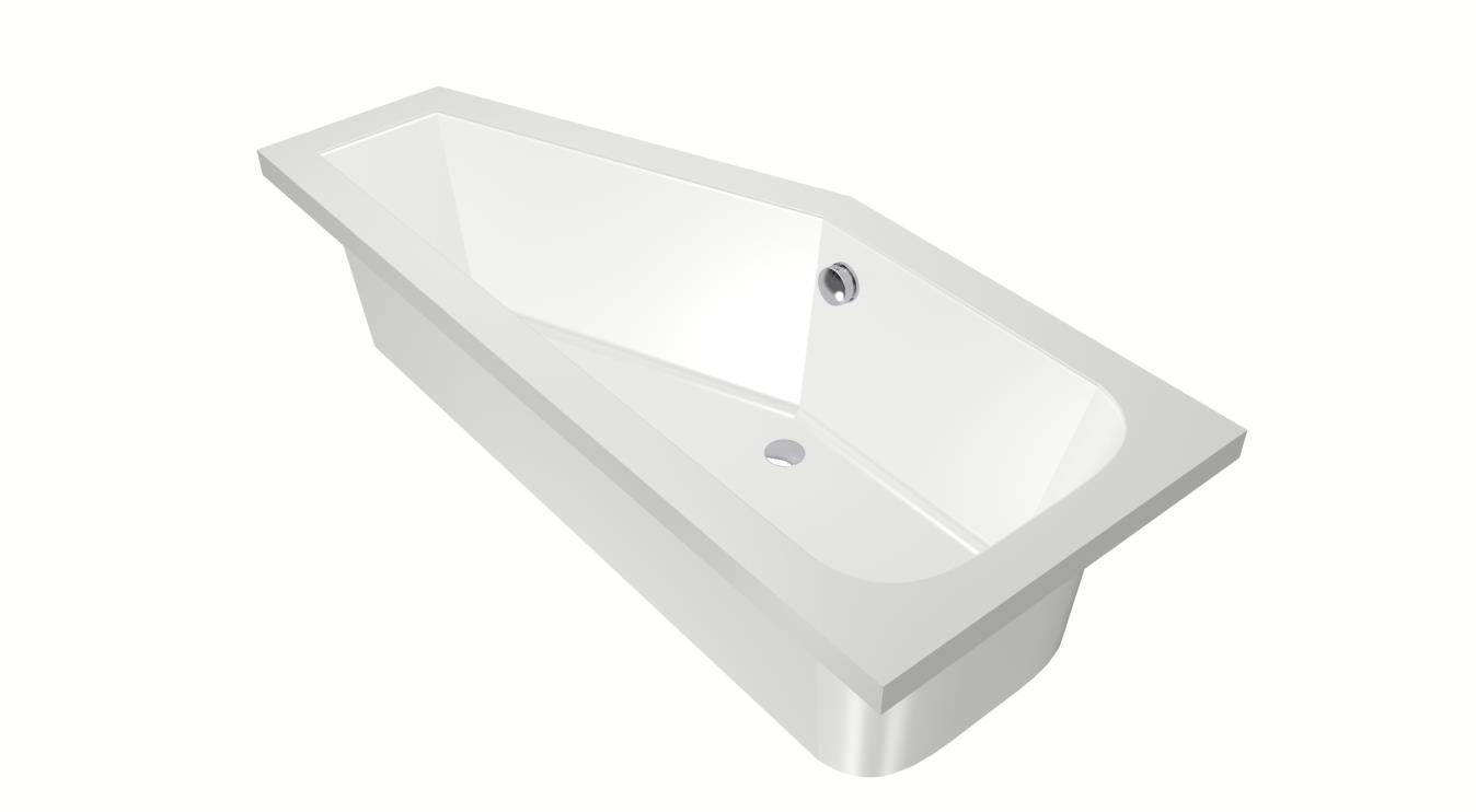 Xenz Lagoon Compact badkuip links 170x75x45cm wit