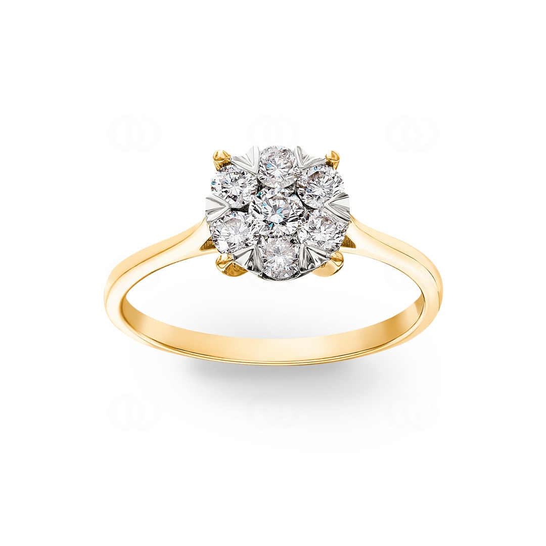 0.49 Karat Diamanten Verlobungsring 750/18 K Gelbgold