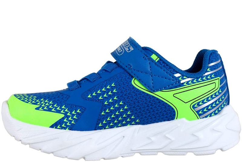 SKECHERS S LIGHT - FLEX-GLOW BOLT SKO I BLÅT TEKSTIL OG PU