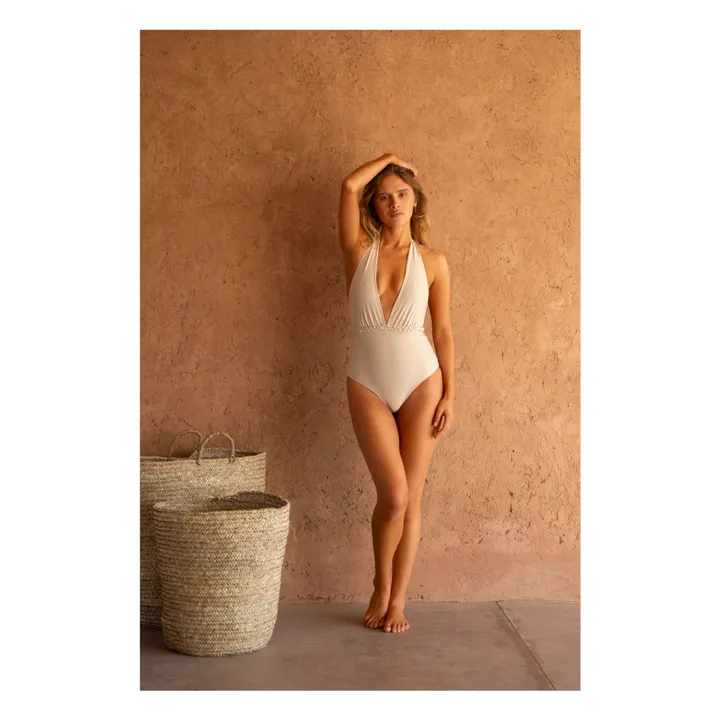Khaven Maillot 1 Pièce Bruna Métallisé | Blanc