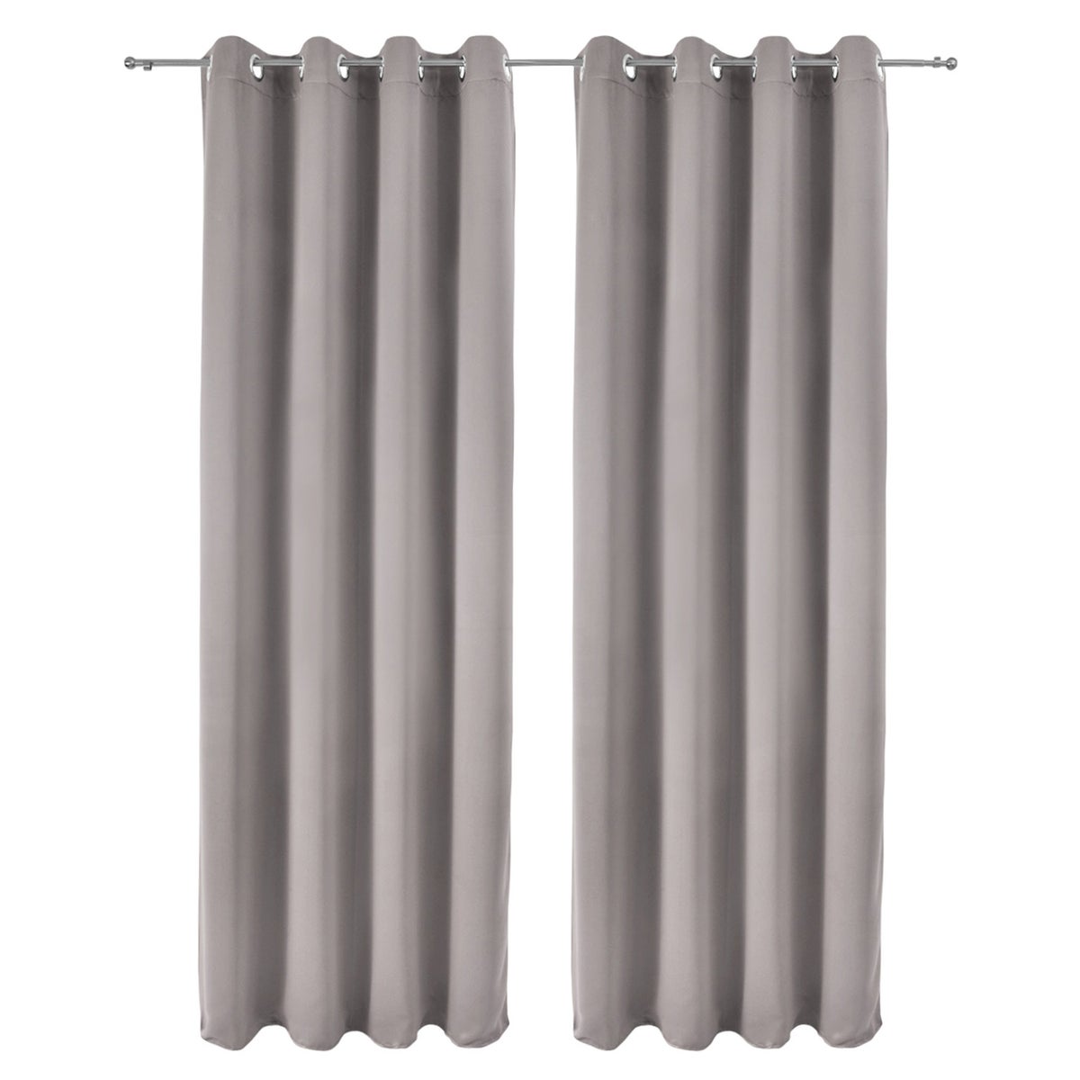 Beautissu Amelie BO Gordijn met Ring 140x245cm Grijs (set van 2)