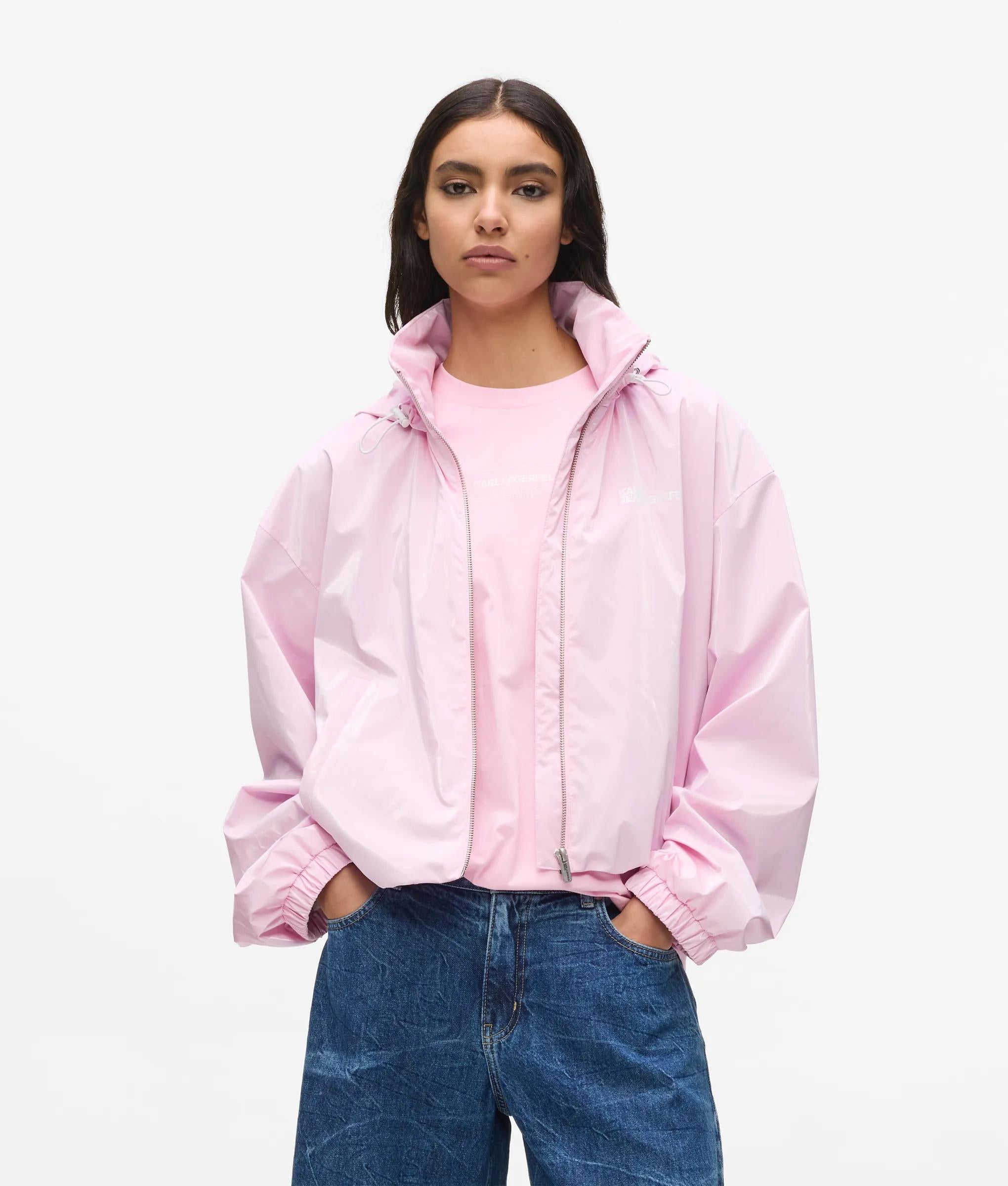 Glanzende capuchon jacket