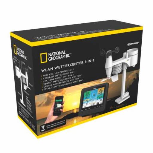 Estação meteorológica profissional National Geographic 7 em 1 com Wi-Fi e sensor.