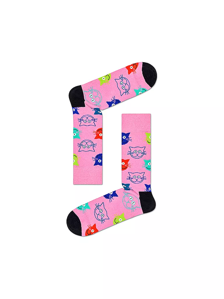HAPPY SOCKS Herren Geschenkbox Socken CATS 3-er Pkg. multi bunt