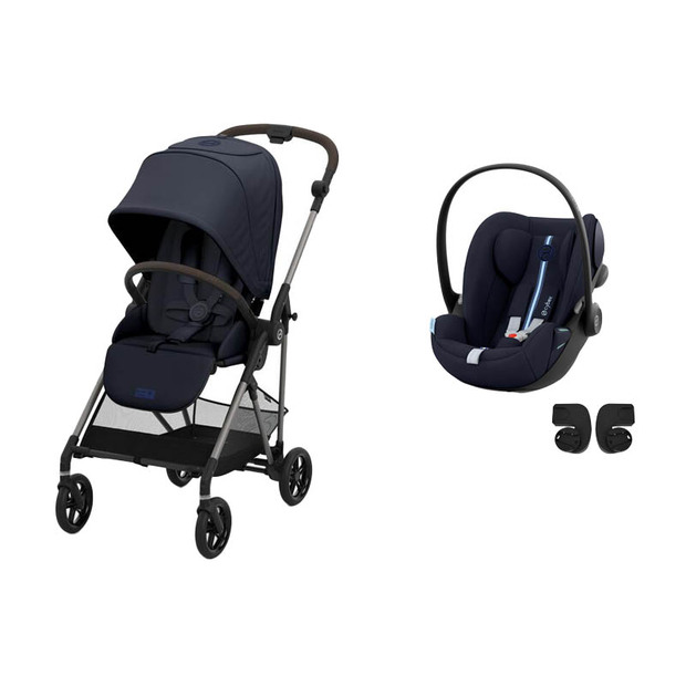 Poussette Duo Melio 4 TPE Dark Blue-navy + CLOUD G i-Size Plus Ocean Blue - CYBEX