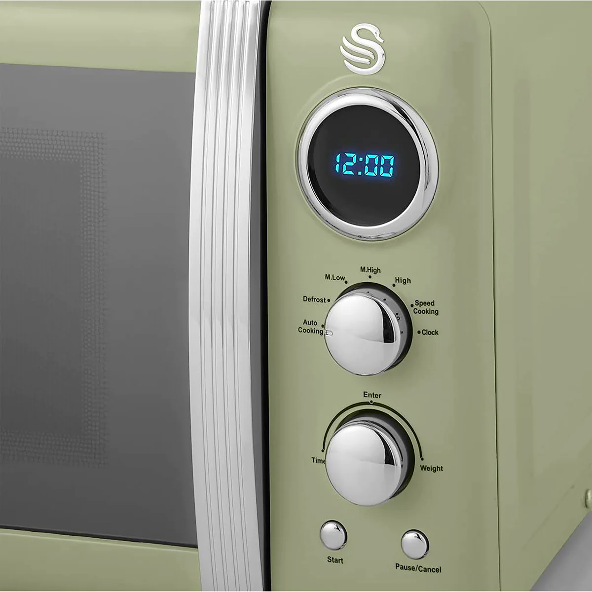 Retro Micro-ondes Numérique 20L, 5 Niveaux Puissance, Décongélation, M